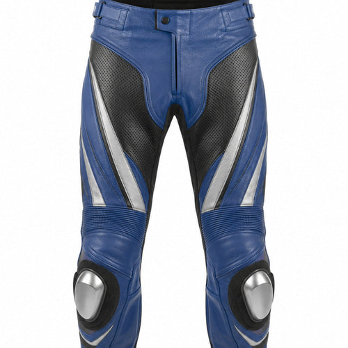 CobaltSprint Leather Motorcycle Racing Pants waist and upper construction detail