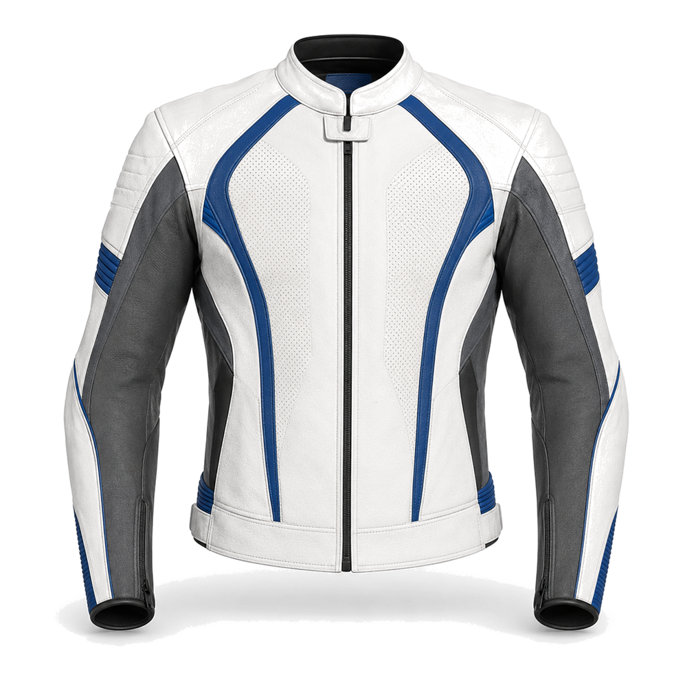 CobaltSprint R original blue motorcycle racing jacket front view