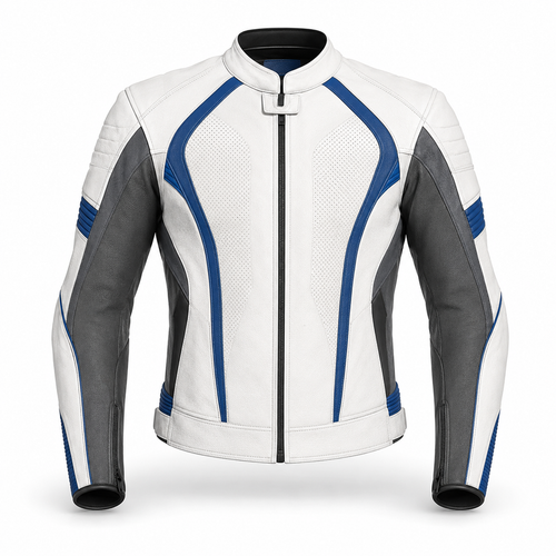 CobaltSprint R original blue motorcycle racing jacket front view