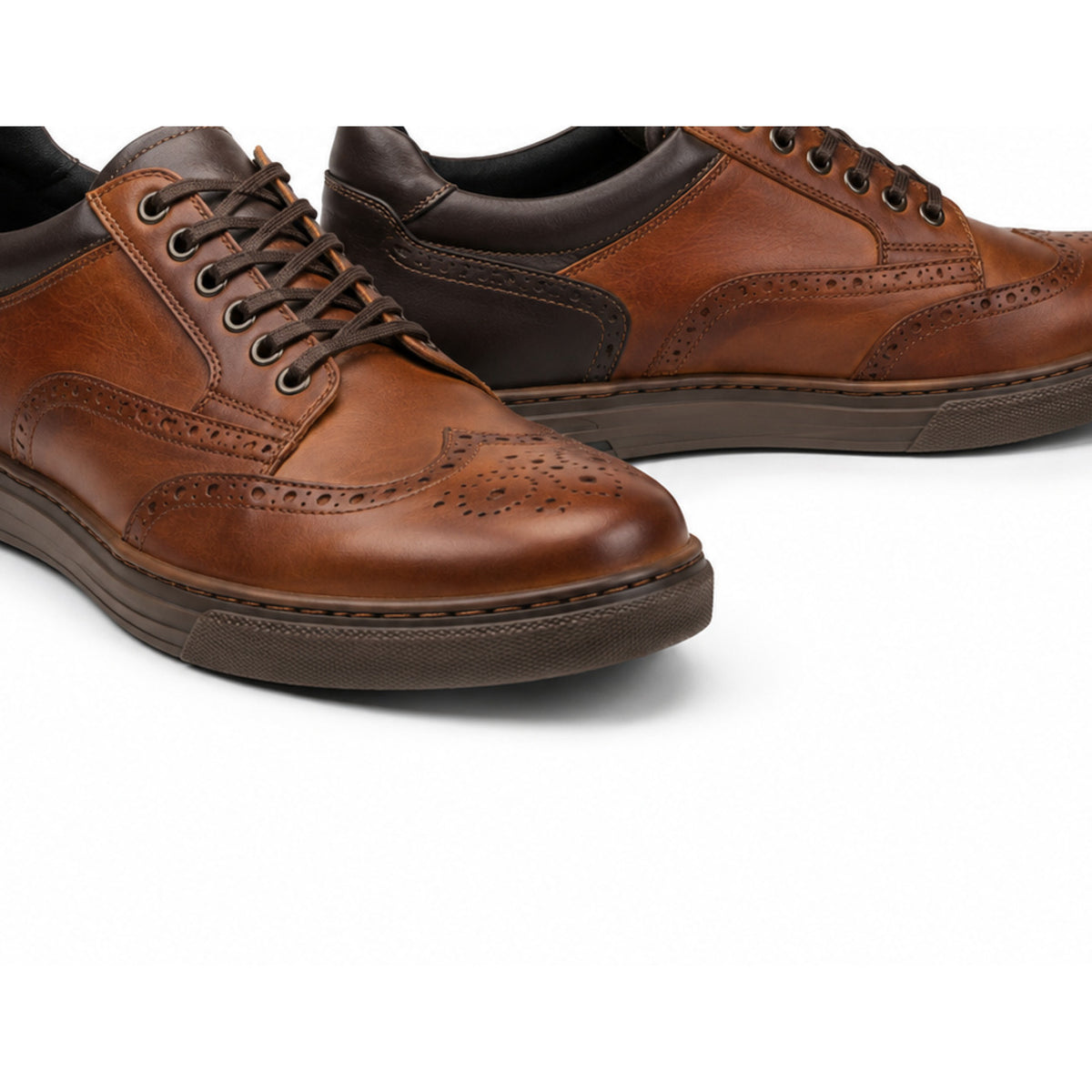 Copper Lane Brown Heritage Motorcycle Riding Shoes – toe sole detail in Copper Brown / Espresso