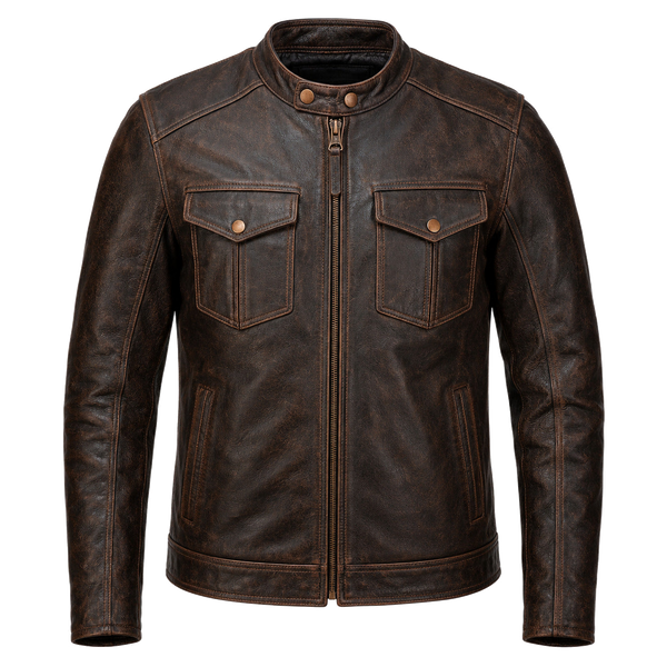 Copper Trail Distressed Brown Cruiser Jacket