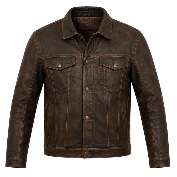Desert Heritage Brown Leather Cruiser Jacket