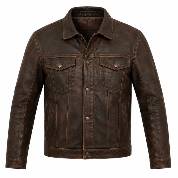 Desert Heritage Brown Leather Cruiser Jacket