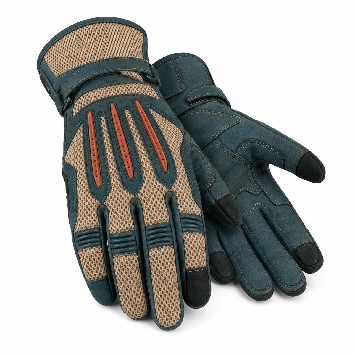 DesertDraft Hot-Weather Adventure Mesh Gloves three-quarter mesh and stitching detail