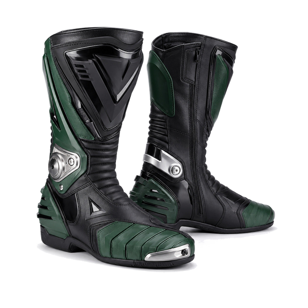 Emerald Vector Green Racing Motorcycle Boots