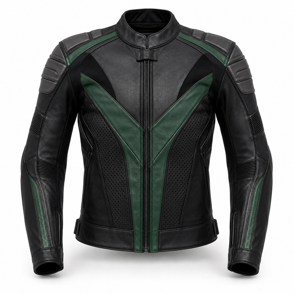 Emerald Vector R Leather Motorcycle Racing Jacket