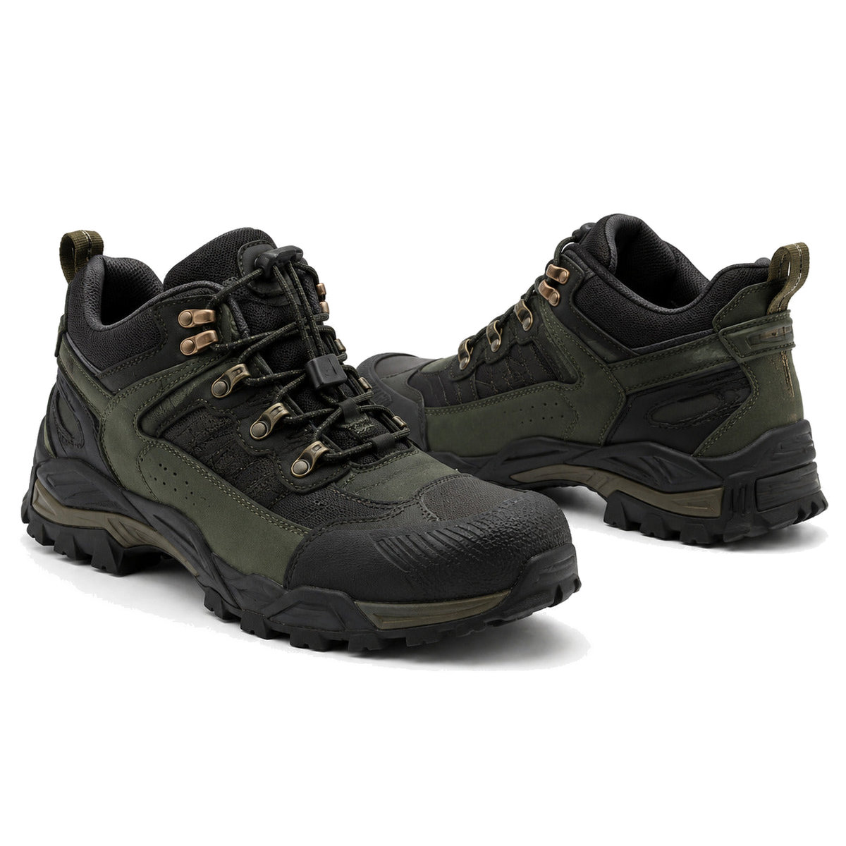 Forest Trek Green Adventure Motorcycle Riding Shoes – hero in Forest Green / Black