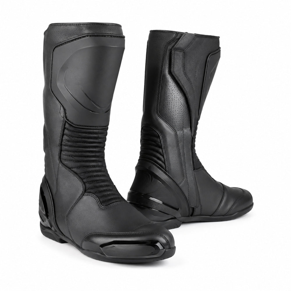 Graphite Stealth Racing Motorcycle Boots – hero – Graphite / Matte Black