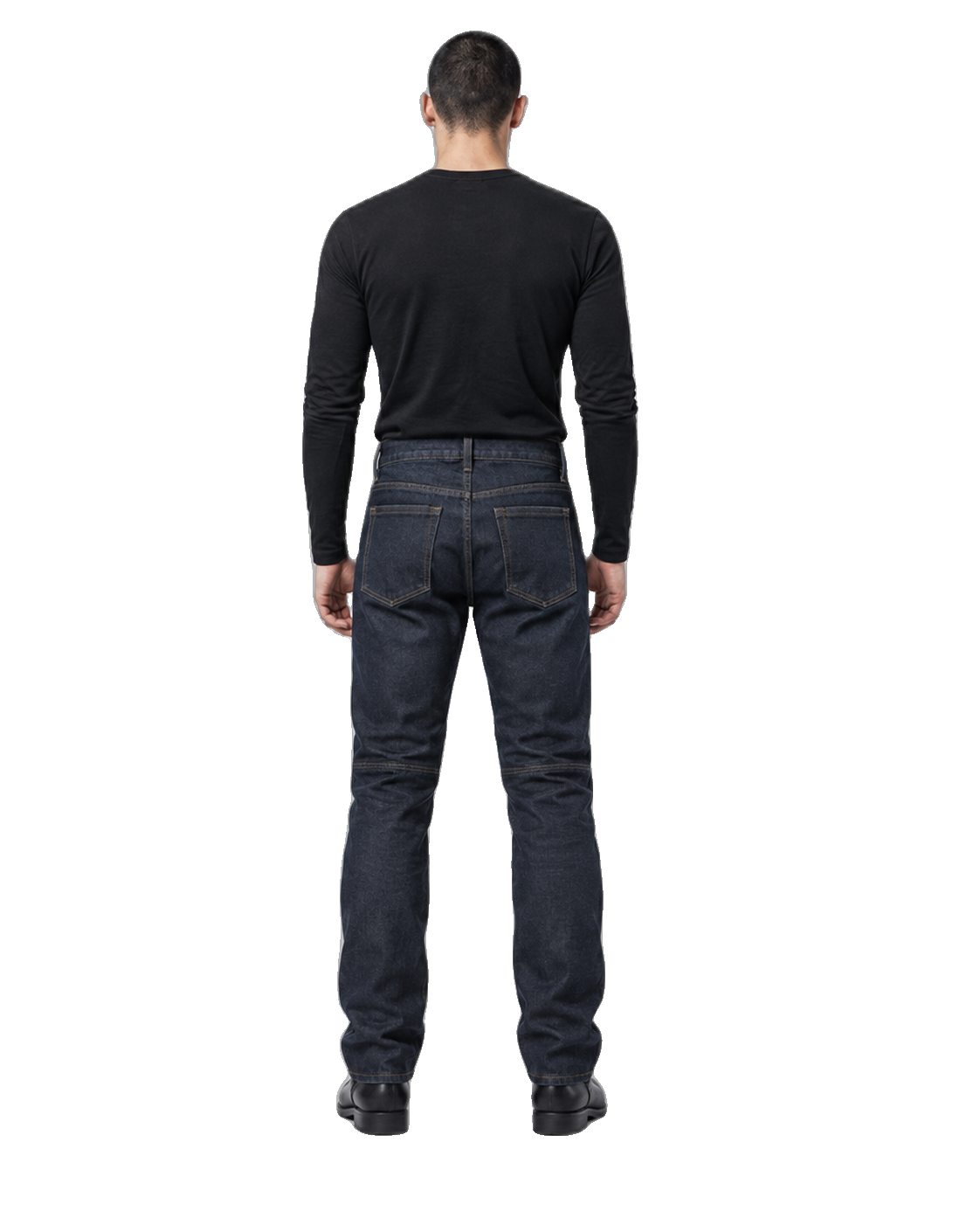Highway Mason Armored Motorcycle Riding Jeans back view on male model on transparent background