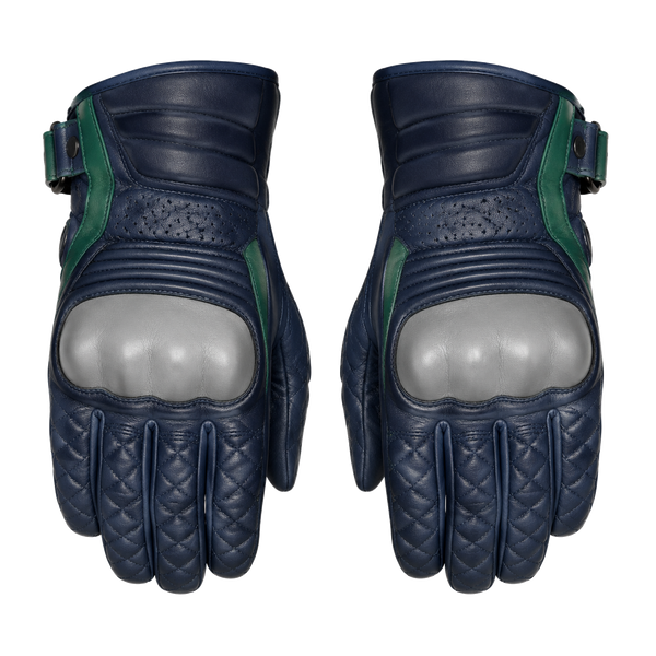 IndigoCrest Navy Silver Street Motorcycle Gloves