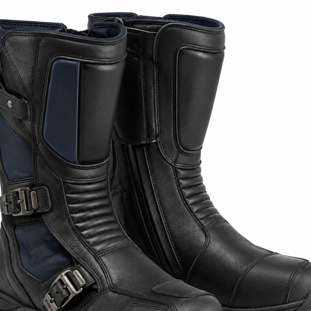 IronTrail touring motorcycle boots shaft closure and construction detail