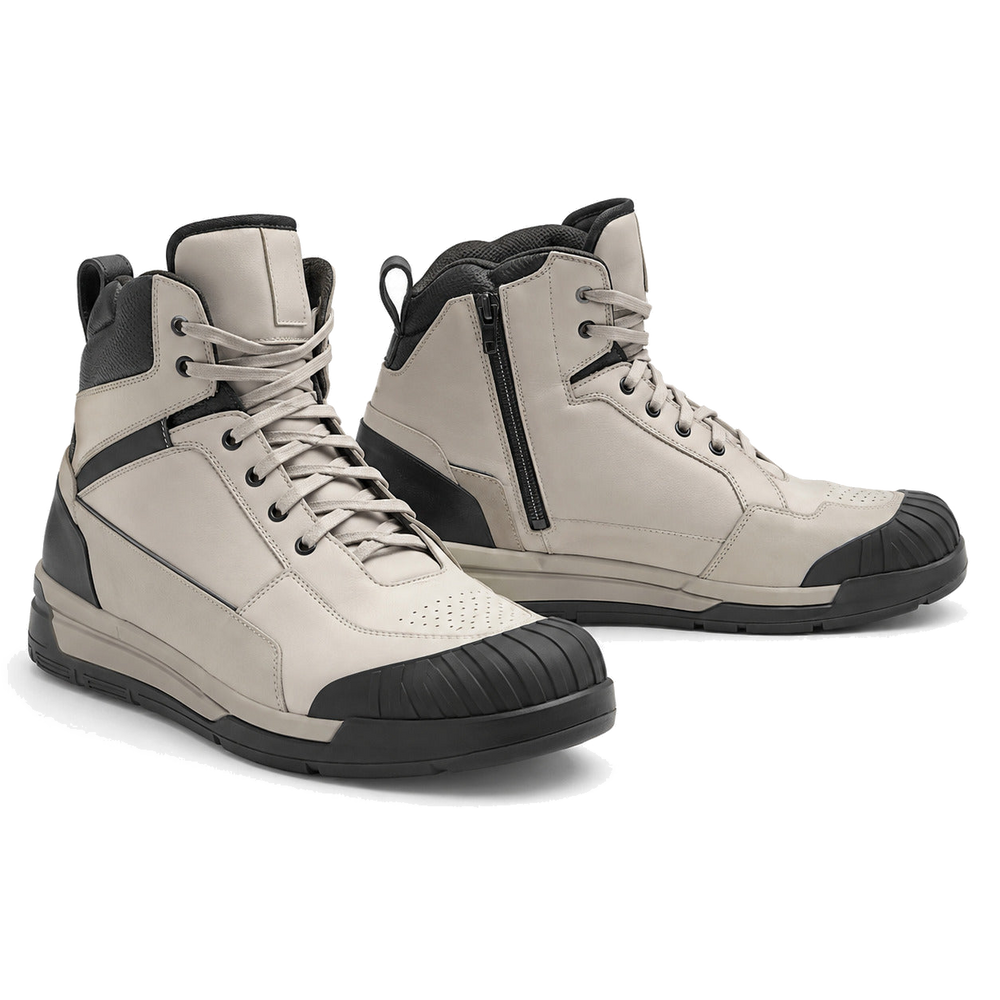 Ivory Apex High-Top Motorcycle Riding Shoes – hero in Warm Ivory / Black