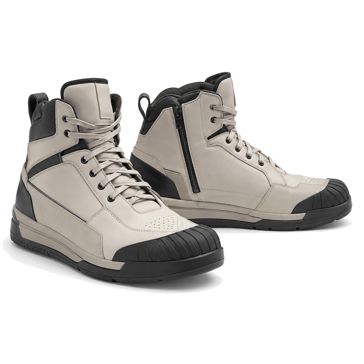 Ivory Apex High-Top Motorcycle Riding Shoes – hero in Warm Ivory / Black