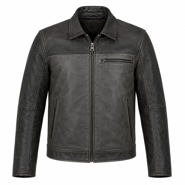 Ivory Mile Cream Leather Cruiser Jacket