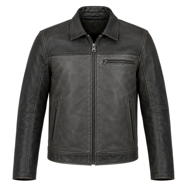 Ivory Mile Cream Leather Cruiser Jacket