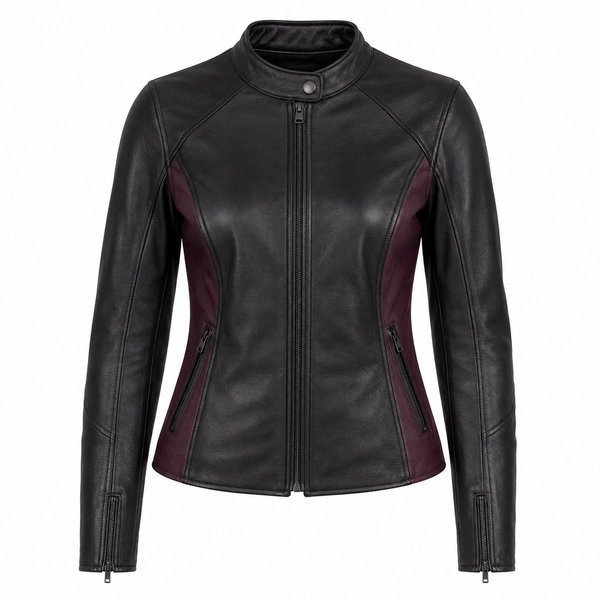 Luna Street Women’s Black Leather Motorcycle Jacket