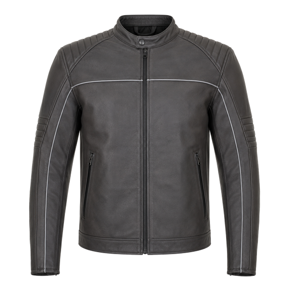 Metro Shield Charcoal Urban Leather Riding Jacket