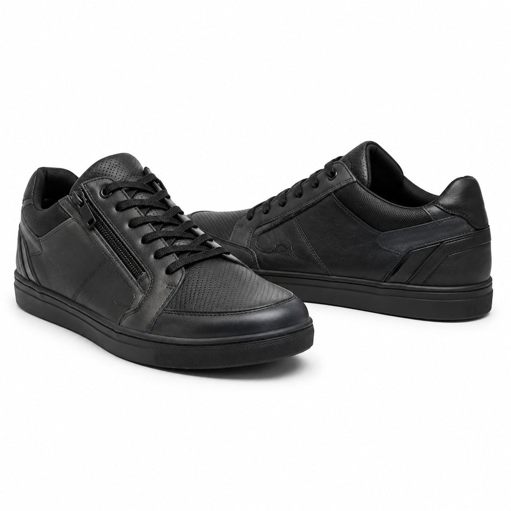 MetroShift Black Low-Top Motorcycle Riding Shoes – hero in Matte Black / Graphite