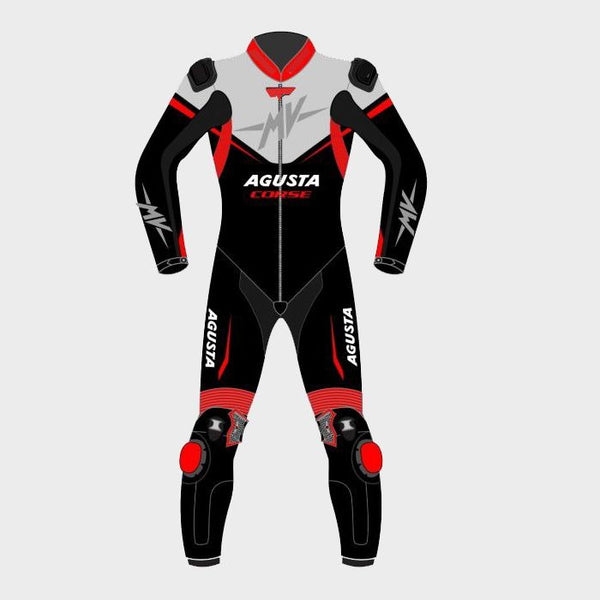Customized MV Agusta Black Red Motorcycle Suit