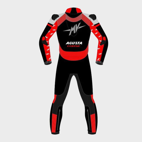 Customized MV Agusta Black Red Motorcycle Suit - ZEES MOTO