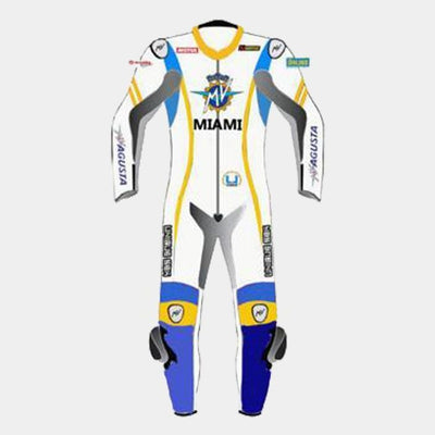 Customized MV Agusta Blue Motorcycle Suit - ZEES MOTO