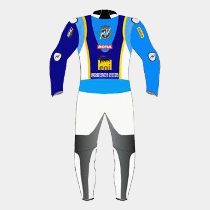 Customized MV Agusta Blue Motorcycle Suit - ZEES MOTO