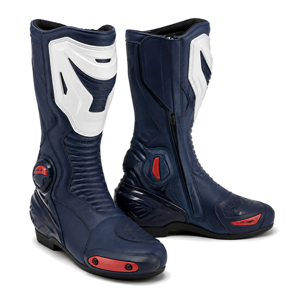 Navy Circuit Racing Motorcycle Boots