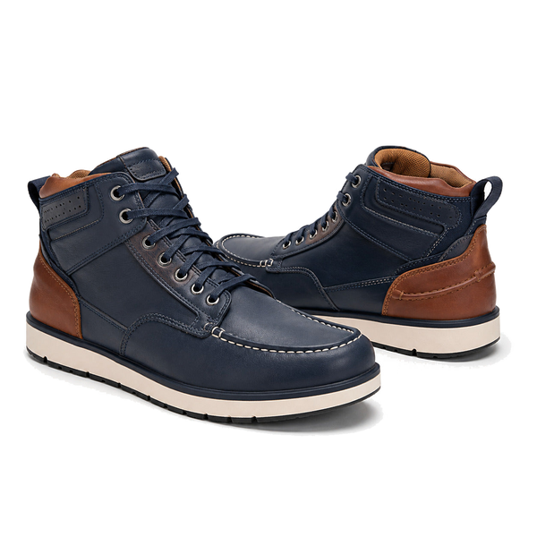 Navy Harbor Casual Leather Motorcycle Riding Shoes