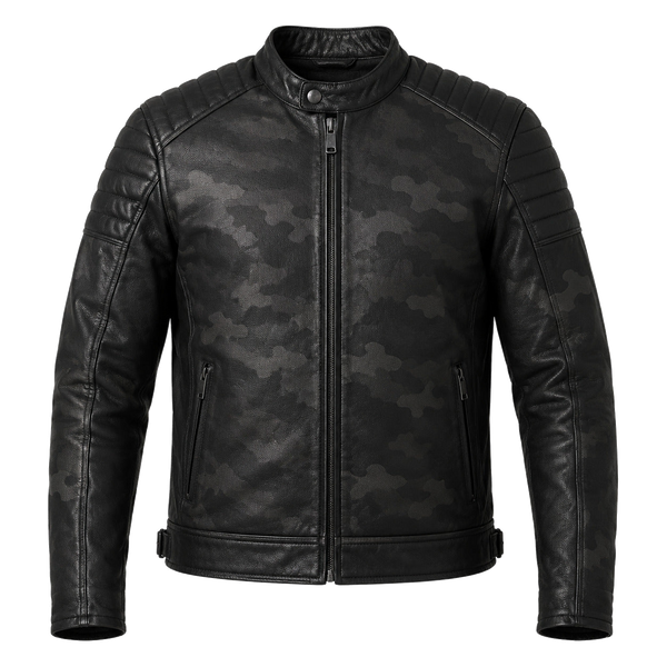 Night Camo Black Leather Cruiser Jacket