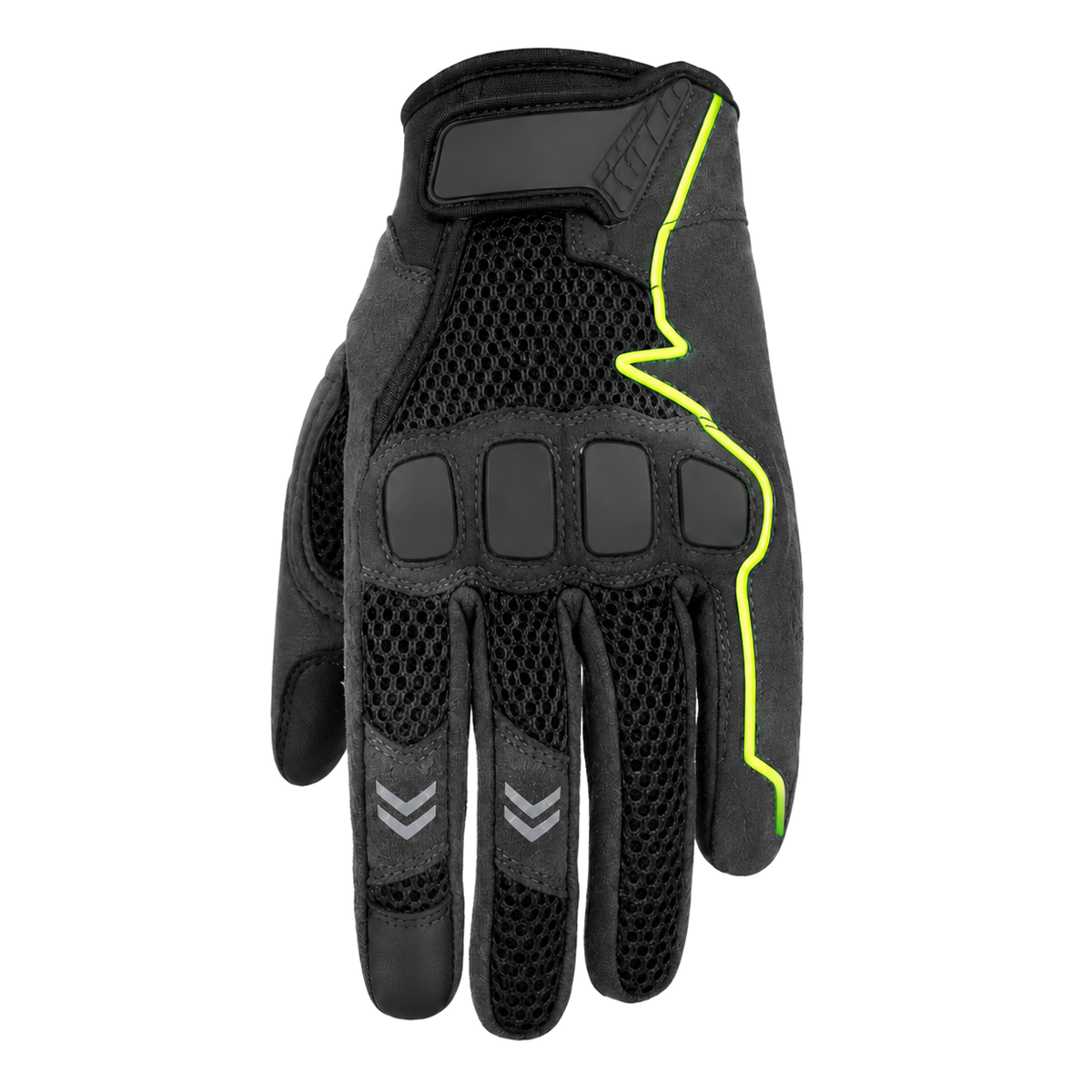 Back view of NightPulse reflective night riding glove