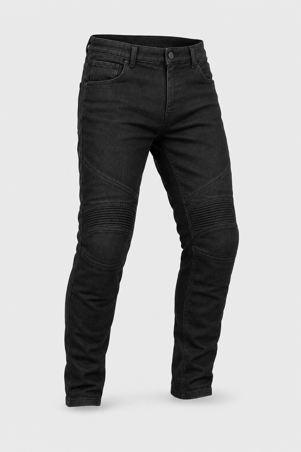 Nightshift Reinforced Armored Motorcycle Riding Jeans front three-quarter view on light gray background