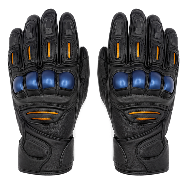 NightVector Black Cobalt Street Motorcycle Gloves