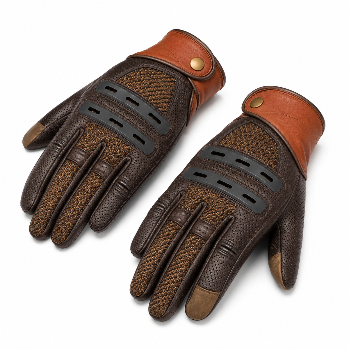 Three-quarter view of NobleAir mesh leather motorcycle gloves