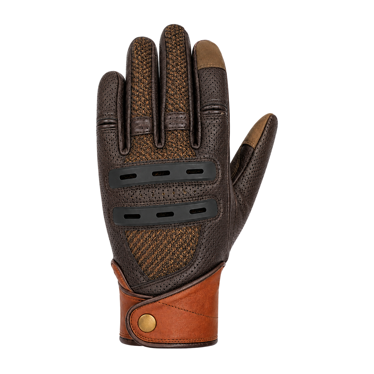 Back view of NobleAir premium mesh leather motorcycle glove