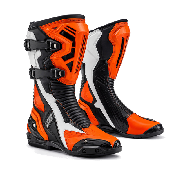 Orange Rift Racing Motorcycle Boots
