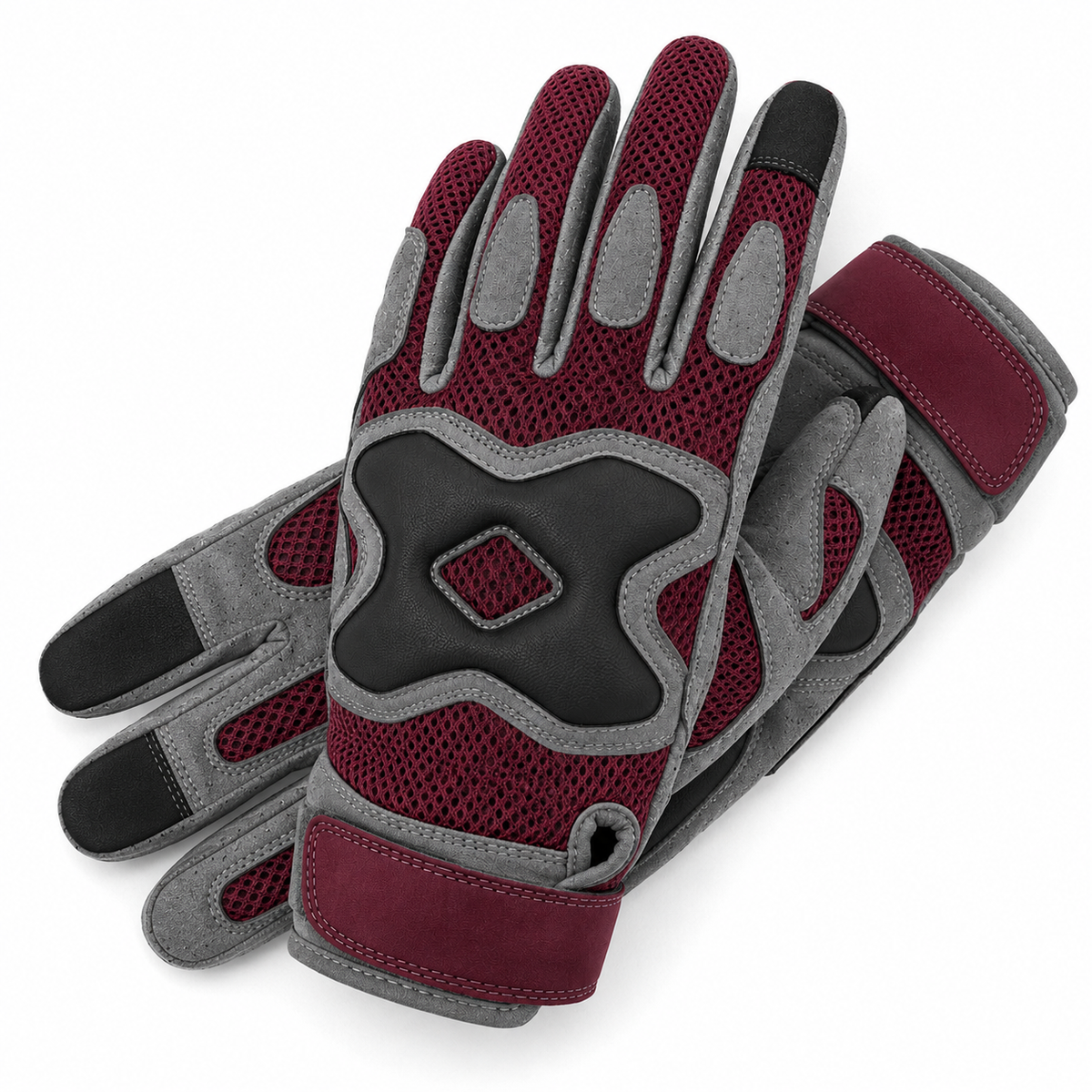 PalmForge Reinforced-Palm Mesh Gloves three-quarter mesh and stitching detail