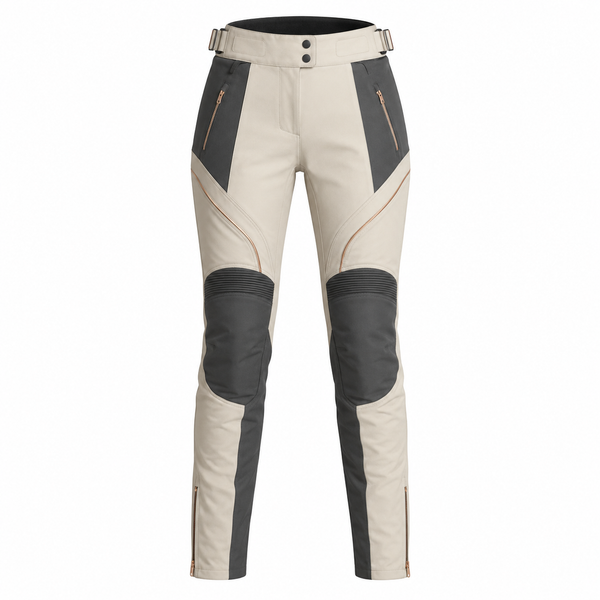 PearlArc Cream Charcoal Waterproof Textile Motorcycle Pants