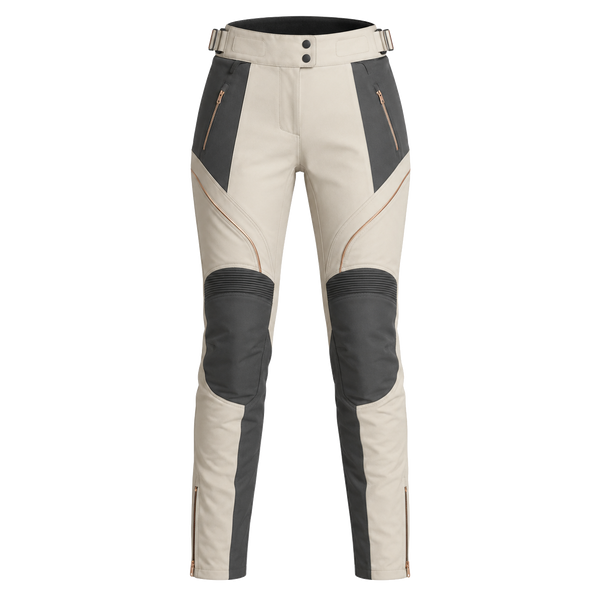 PearlArc Cream Charcoal Waterproof Textile Motorcycle Pants
