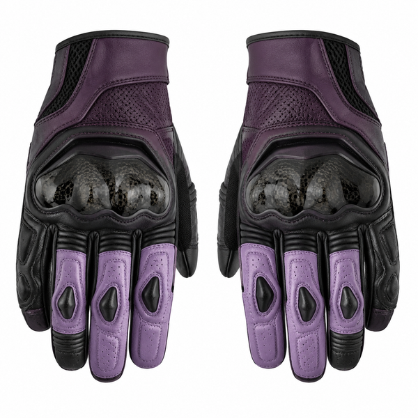 PlumAero Purple Black Street Motorcycle Gloves