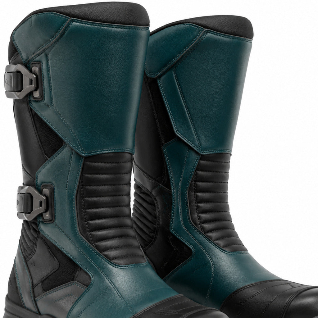 PolarTrek touring motorcycle boots shaft closure and construction detail