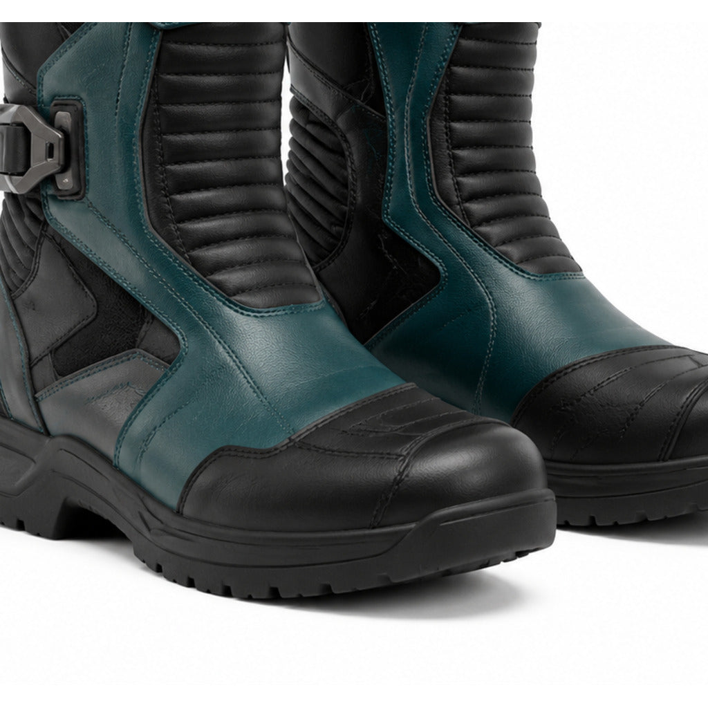 PolarTrek touring motorcycle boots toe heel and touring sole detail