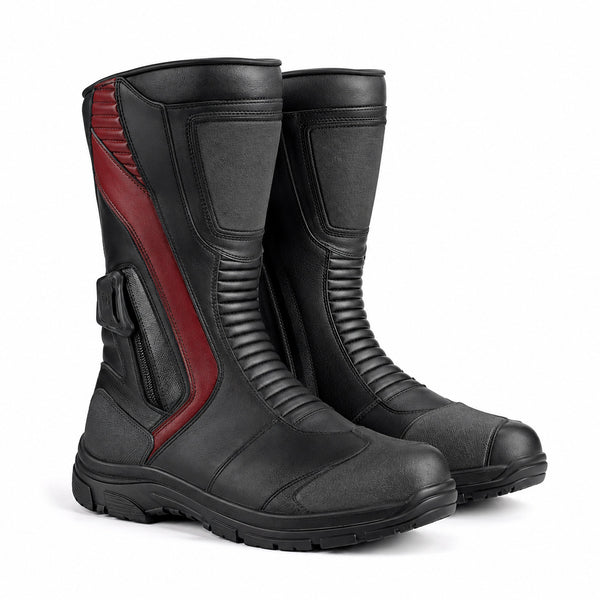 RedlineTour Black Touring Motorcycle Boots
