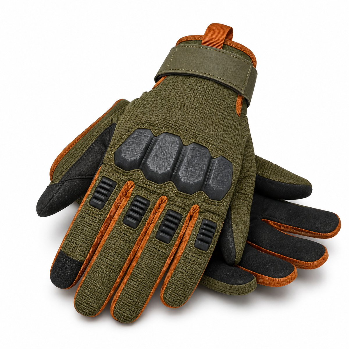 RidgeLock Reinforced-Knuckle Mesh Gloves three-quarter mesh and stitching detail