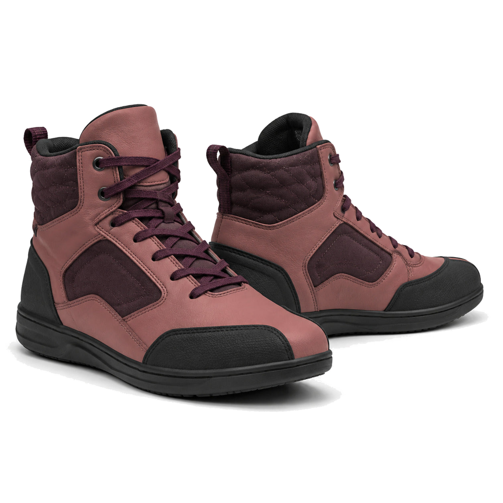 Rose Ember Women's Mid-Top Motorcycle Riding Shoes – hero in Dusty Rose / Plum / Black