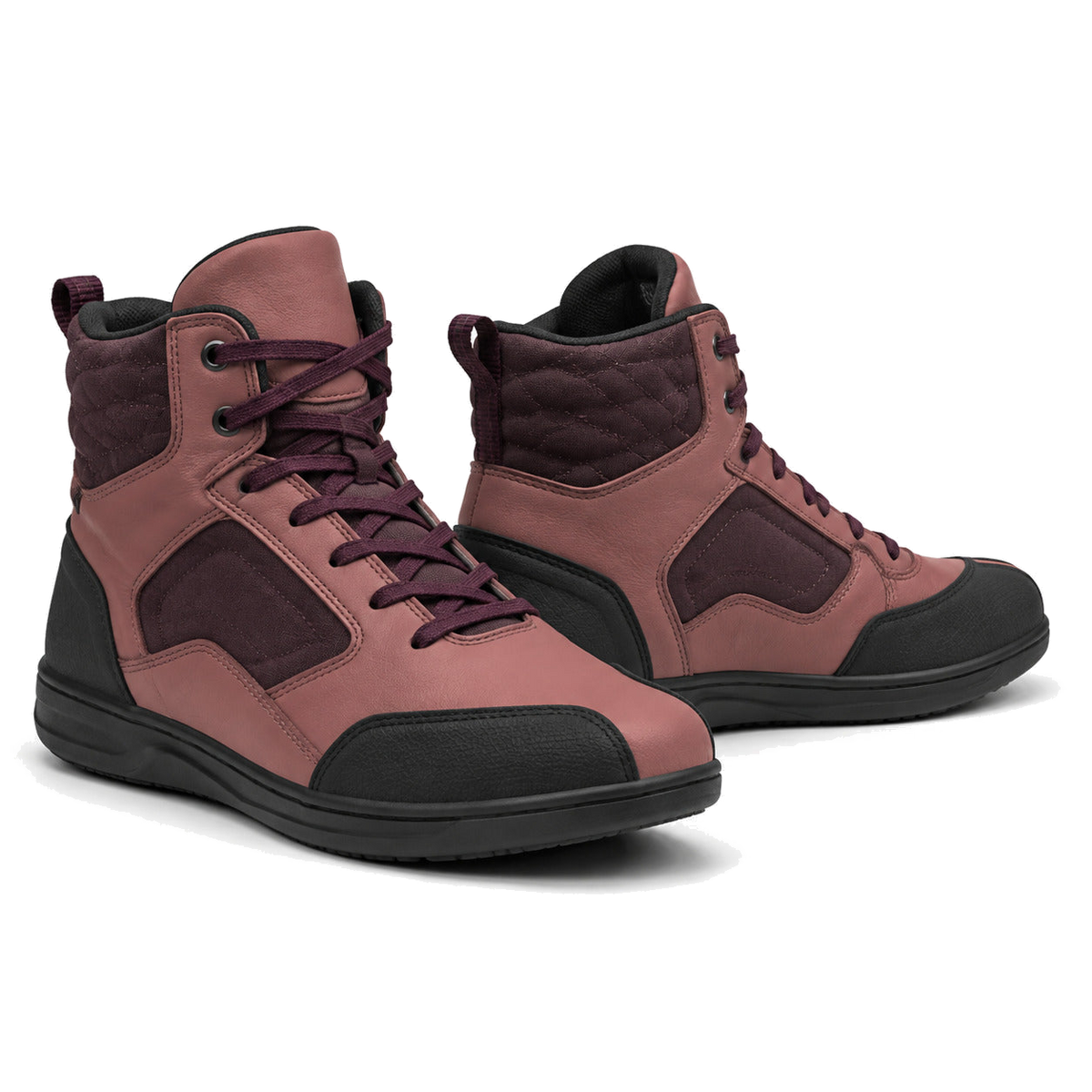 Rose Ember Women's Mid-Top Motorcycle Riding Shoes – hero in Dusty Rose / Plum / Black