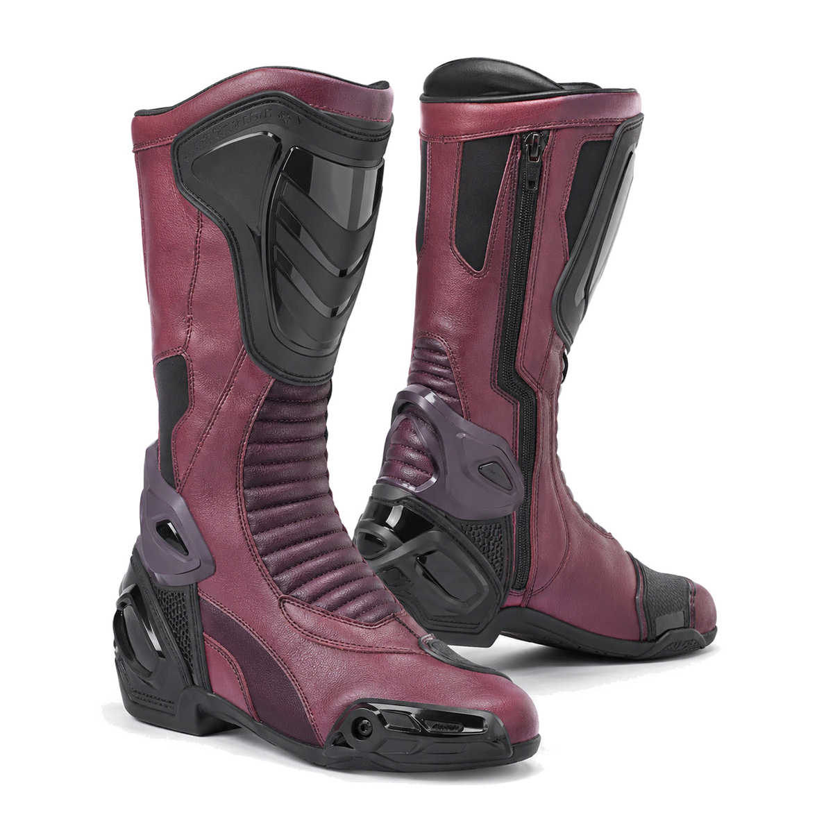 Rose Nova Women's Racing Motorcycle Boots – hero – Dark Rose / Plum / Black