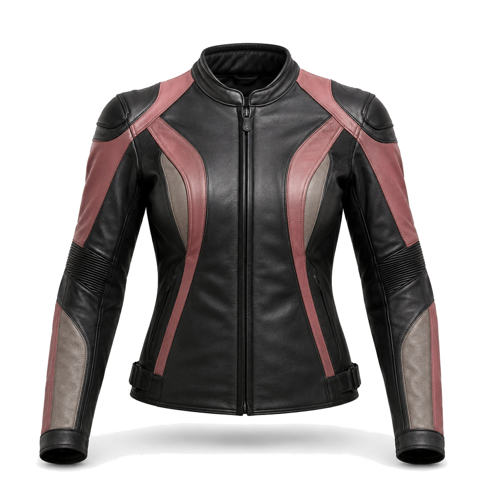 RoseLine W R original women's leather racing jacket front view