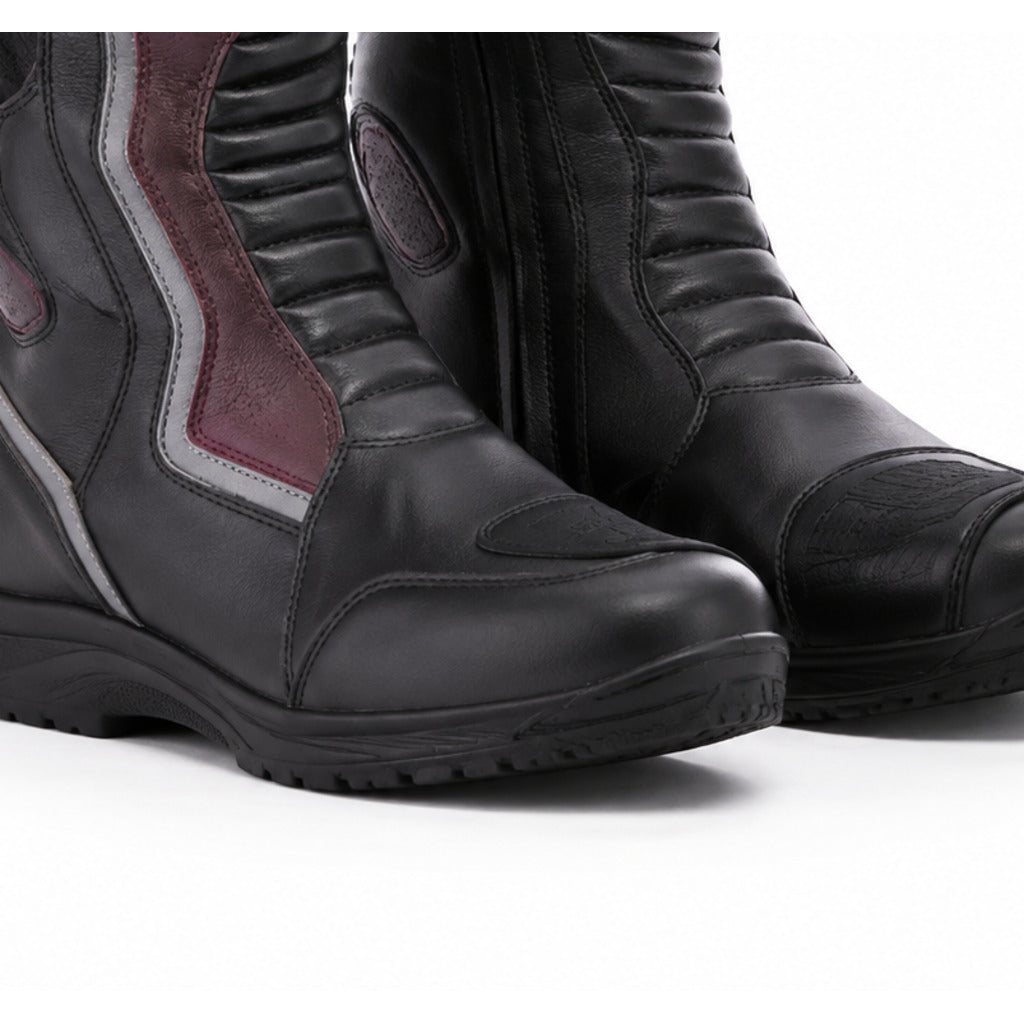 Roseway W touring motorcycle boots toe heel and touring sole detail