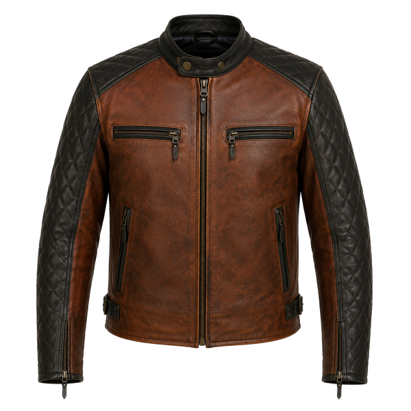 Rust Canyon Brown Leather Cruiser Jacket