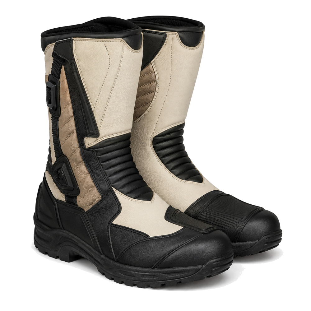 RustRidge touring motorcycle boots three-quarter product view